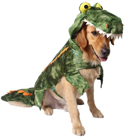 Bellaven Funny Dog Crocodile Costumes, Pet Halloween Alligator Cosplay Dress, Adorable Cat Apparel Animal Warm Outfits Clothes Animals & Pet Supplies > Pet Supplies > Cat Supplies > Cat Apparel Bellaven XXL  