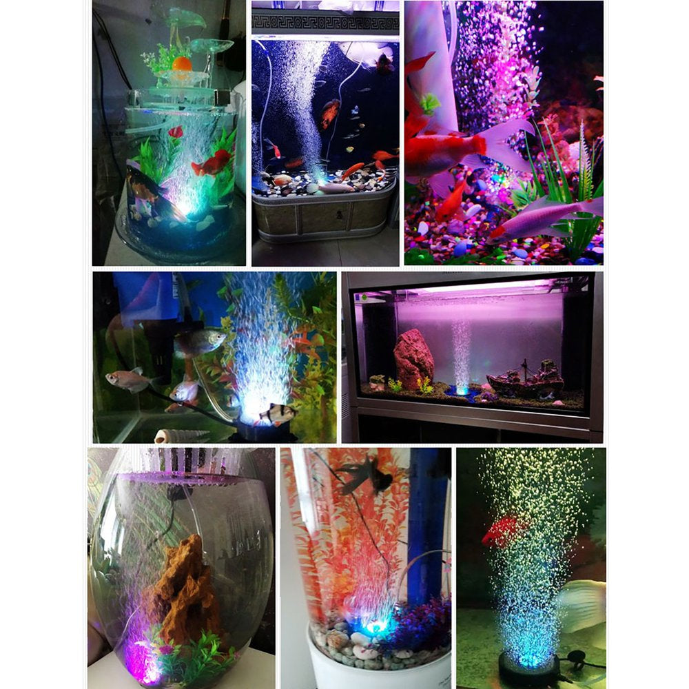 Folzery Aquarium Air Stones LED Bubbler Light Fish Tank Aquarium Air Pump Diffuser Spotlight Lamp with Sucker Colour Changing Animals & Pet Supplies > Pet Supplies > Fish Supplies > Aquarium Air Stones & Diffusers Folzery   
