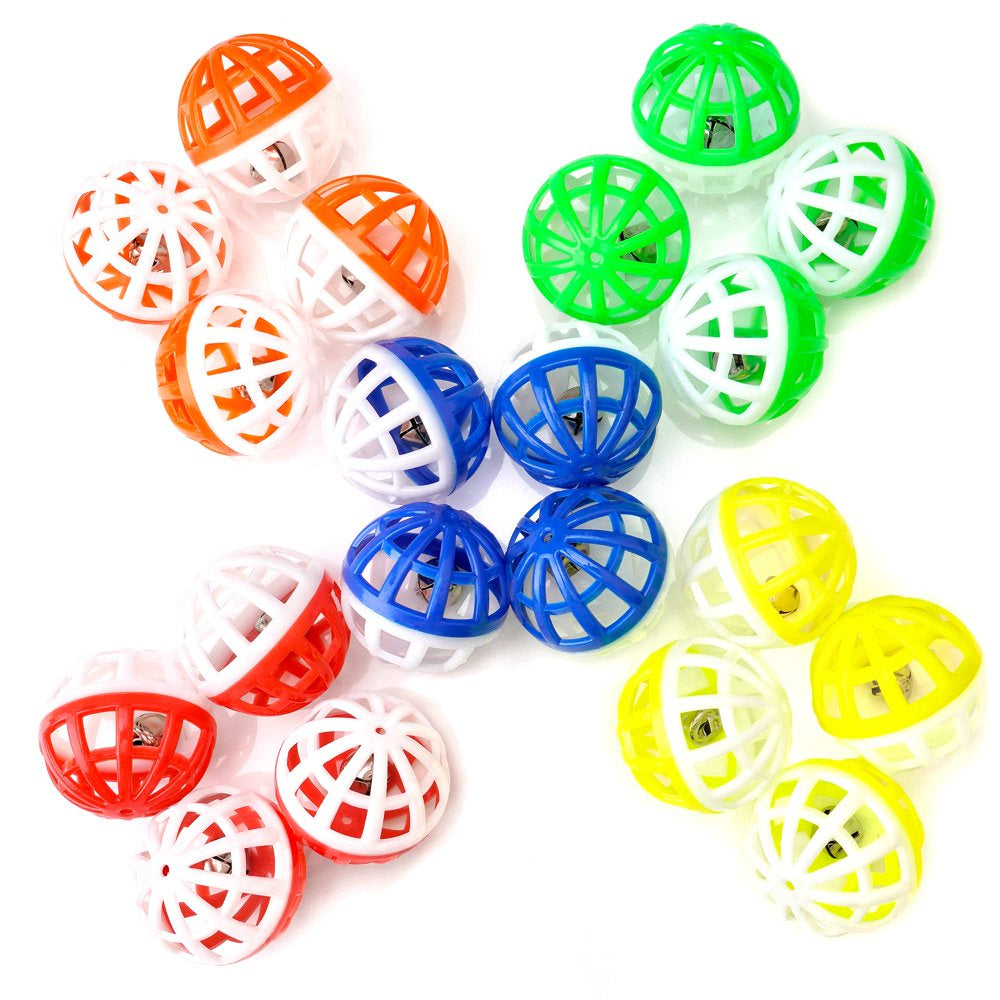 CHIWAVA 45PCS 1.6'' Cat Toy Ball with Bell Plastic Lattice Jingle Balls Kitten Chase Pounce Rattle Toy Assorted Color Animals & Pet Supplies > Pet Supplies > Cat Supplies > Cat Toys Wonpet Co., Ltd   