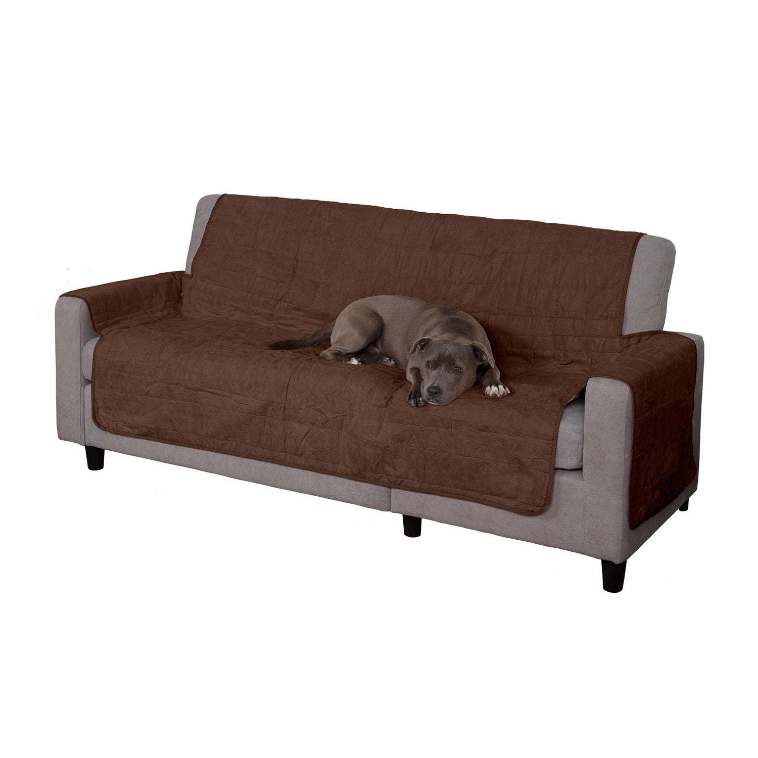 Furhaven Pet Furniture Cover | Suede Furniture Cover Protector for Dogs & Cats, Clay, Loveseat Animals & Pet Supplies > Pet Supplies > Cat Supplies > Cat Furniture FurHaven Pet Products Sofa Brown 