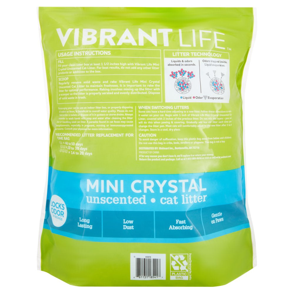 Vibrant Life Mini Crystal Unscented Cat Litter, 8 Lb Animals & Pet Supplies > Pet Supplies > Cat Supplies > Cat Litter Wal-Mart Stores, Inc.   