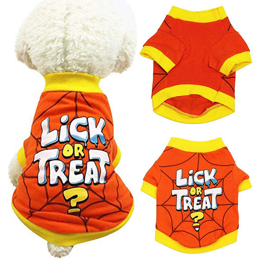 Opolski Summer Pets Cat Dog Halloween Spider Wet Shirt Clothes Cute Costume Apparel Animals & Pet Supplies > Pet Supplies > Cat Supplies > Cat Apparel CDAR L Spider Webs 