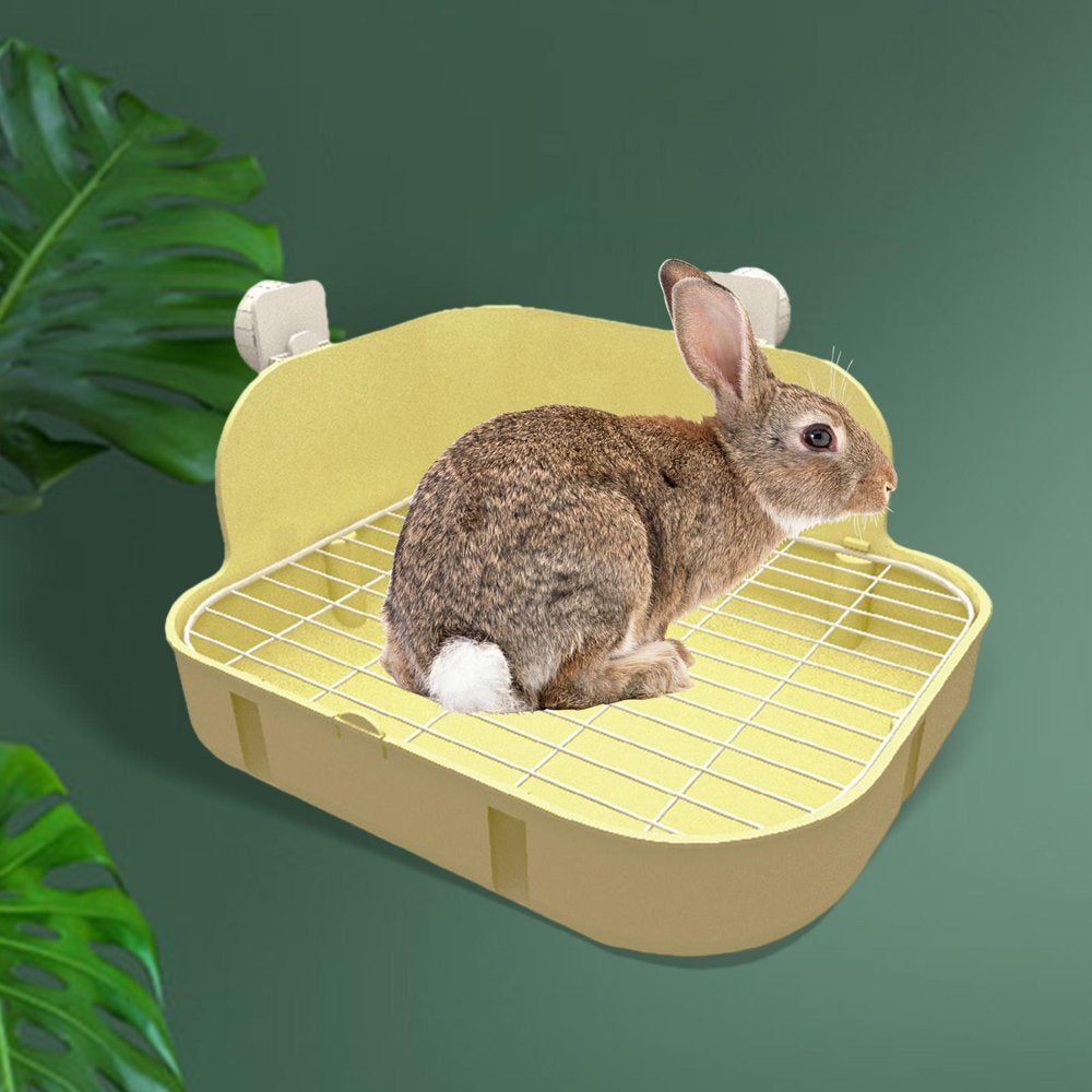 Rabbit Litter Tray Bedding Box Pet Toilet Cage Box Potty Trainer Corner Tray for Hamster Bunny Chinchilla Guinea Ferret Small Animals , Yellow New Yellow Animals & Pet Supplies > Pet Supplies > Small Animal Supplies > Small Animal Bedding perfeclan   