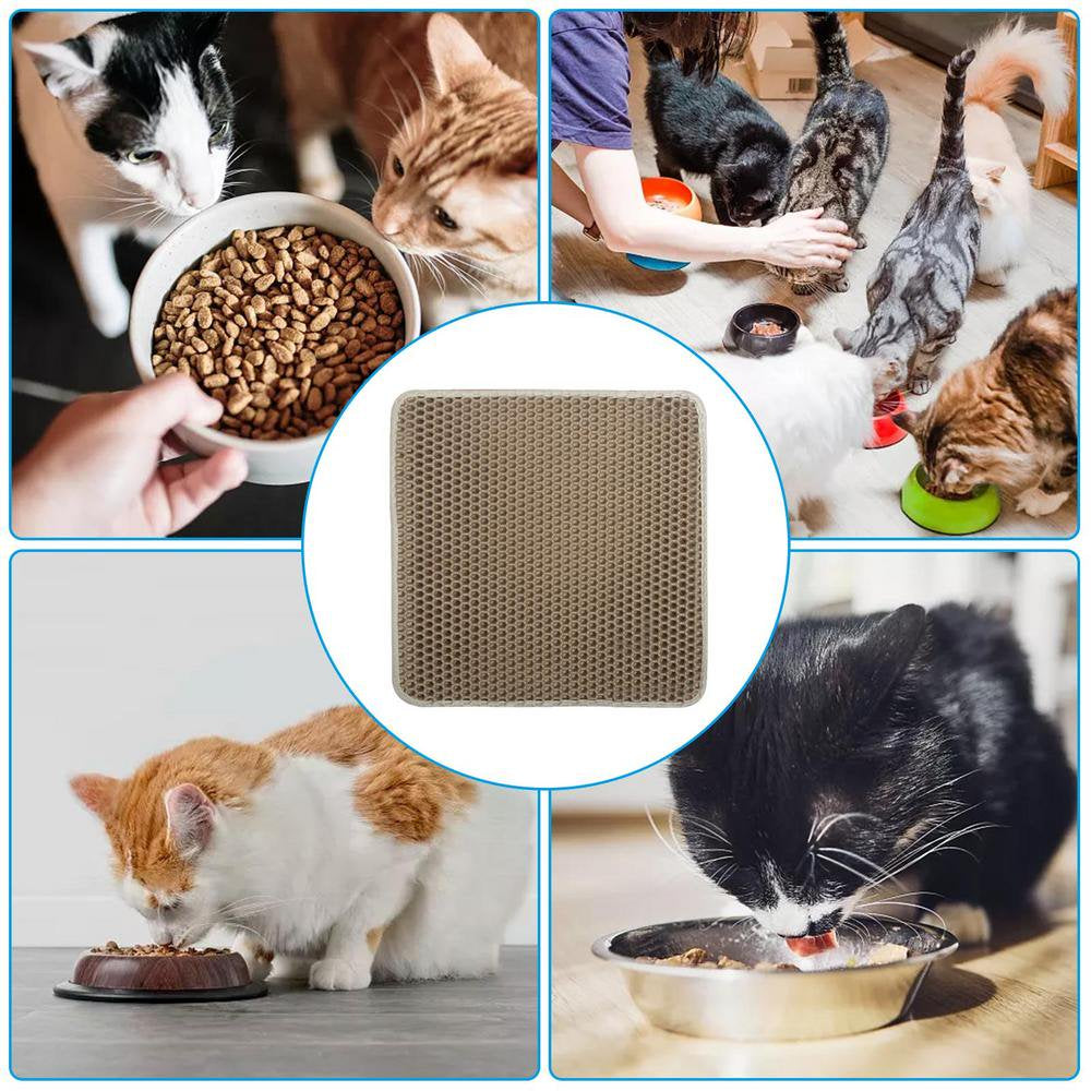 Pwtool Cat Litter Mat, Honeycomb Double Layer anti Slip Kitty Mats, 11.8X11.8In Waterproof Urine Proof Cat Litter Pad, Easy Clean Washable and Floor Carpet Protection Sensible Animals & Pet Supplies > Pet Supplies > Cat Supplies > Cat Litter Box Mats Pwtool   