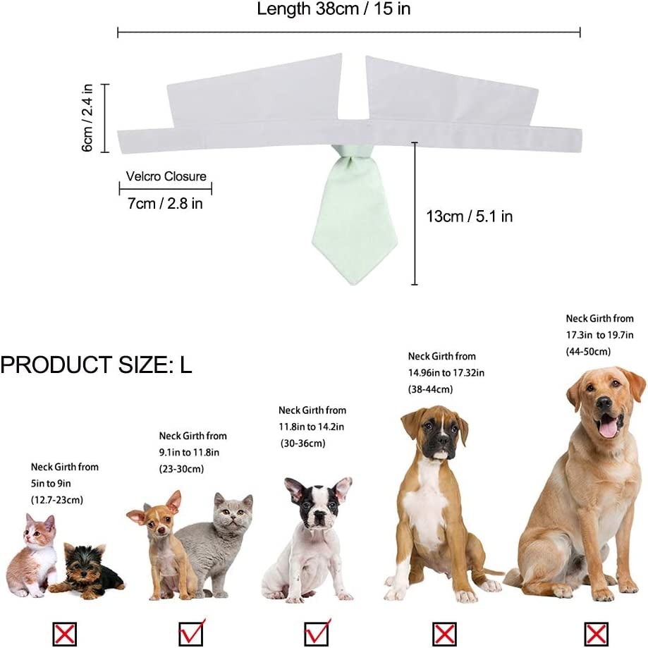 ZTON Bowtie for Little Puppy, Handcrafted Adjustable Formal Collar Neck Tie for Dogs & Cats (L, Light Green) Animals & Pet Supplies > Pet Supplies > Dog Supplies > Dog Apparel ZTON   