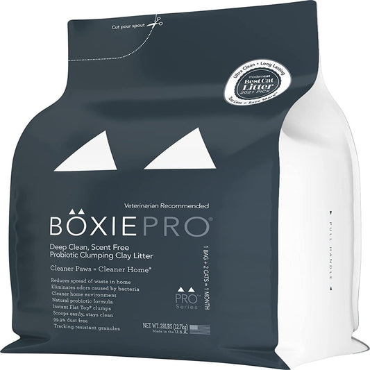 Boxiecat 28Lb Pro Deep Clean, Scent Free, Probiotic Clumping Cat Litter - Clay Formula - Cleaner Home - Ultra Clean Litter Box, Probiotic Powered Odor Control, Hard Clumping Litter Animals & Pet Supplies > Pet Supplies > Cat Supplies > Cat Litter Boxiecat   