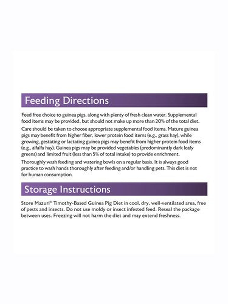 Mazuri Timothy-Based Guinea Pig Food, 5 Lbs. Animals & Pet Supplies > Pet Supplies > Small Animal Supplies > Small Animal Food Mazuri   