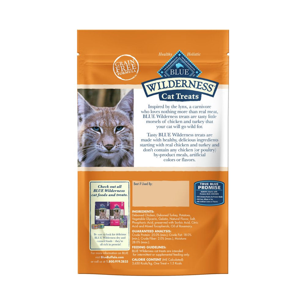 Blue Buffalo Wilderness Chicken & Turkey Flavor Soft Treats for Cats, Grain-Free, 2 Oz. Bag Animals & Pet Supplies > Pet Supplies > Cat Supplies > Cat Treats Blue Buffalo   