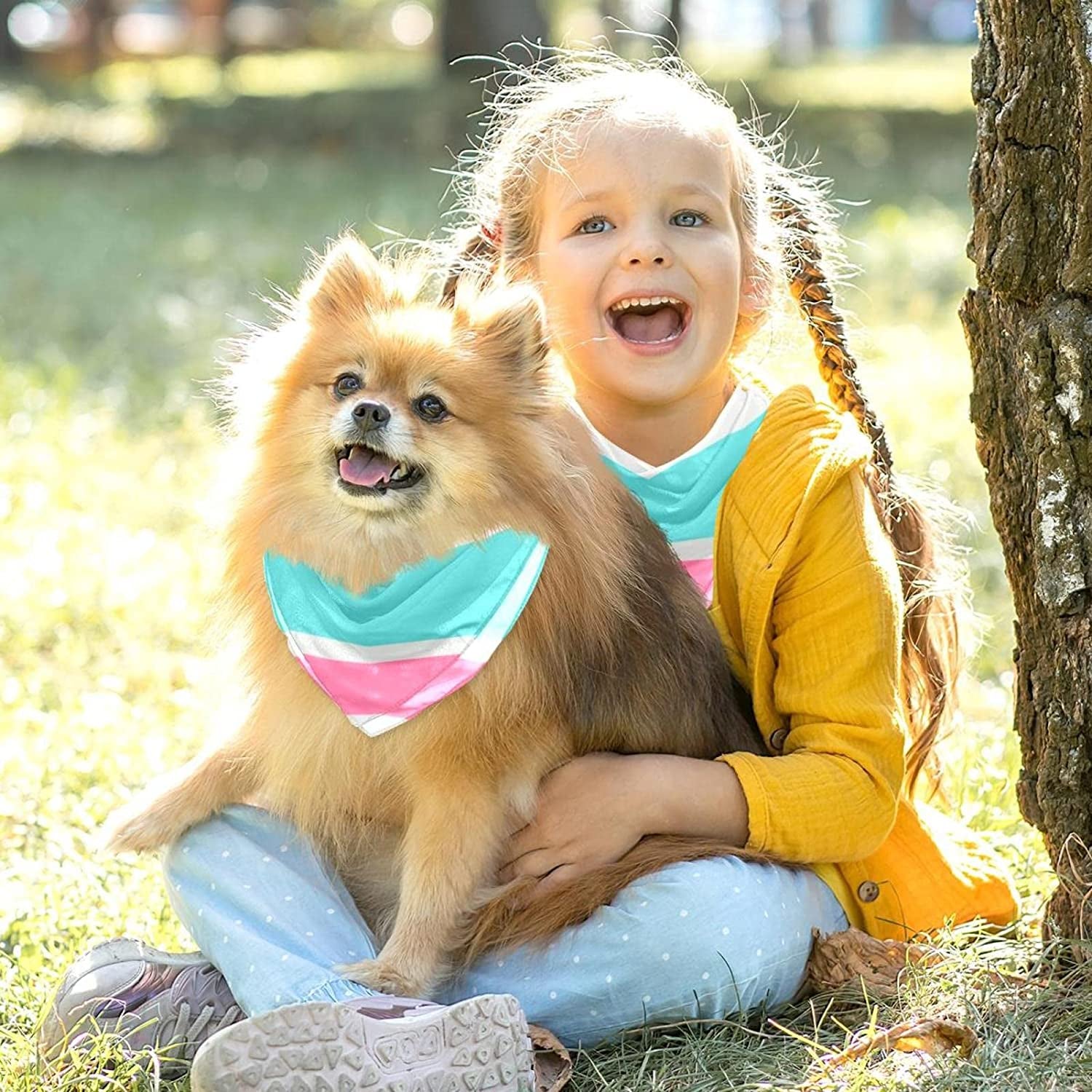 Dog Bandanas,Cat Triangle Bibs,Two Sizes,Pink Blue Stripes,Pet Scarf for Small Medium Large Pets Animals & Pet Supplies > Pet Supplies > Dog Supplies > Dog Apparel tzhcjsjgs   