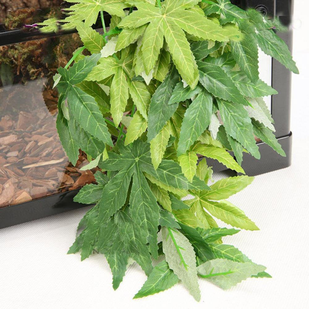 Baywell Reptile Silk Plant Leaves with Suction Cups, 12In Andwater Licking Leaves Terrarium Habitat Aquarium Amphibian Accessories, A3 Animals & Pet Supplies > Pet Supplies > Reptile & Amphibian Supplies > Reptile & Amphibian Habitats Baywell   