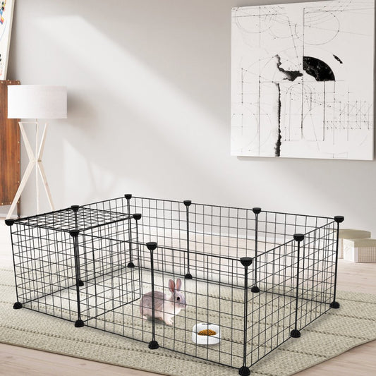 Hi.Fancy 12 Pcs Pet Playpen, Small Animal Cage Indoor Portable Metal Wire Yd Fence for Small Animals, Guinea Pigs, Rabbits Kennel Crate Fence Tent Animals & Pet Supplies > Pet Supplies > Dog Supplies > Dog Kennels & Runs Hi.FANCY   