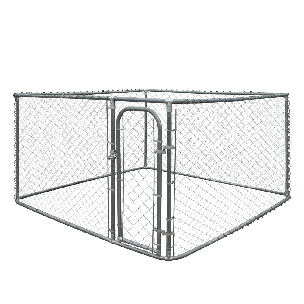 ALEKO 7-1/2' X 7-1/2' X 6' DIY Box Kennel Chain Link Dog Pet System Animals & Pet Supplies > Pet Supplies > Dog Supplies > Dog Kennels & Runs ALEKO   