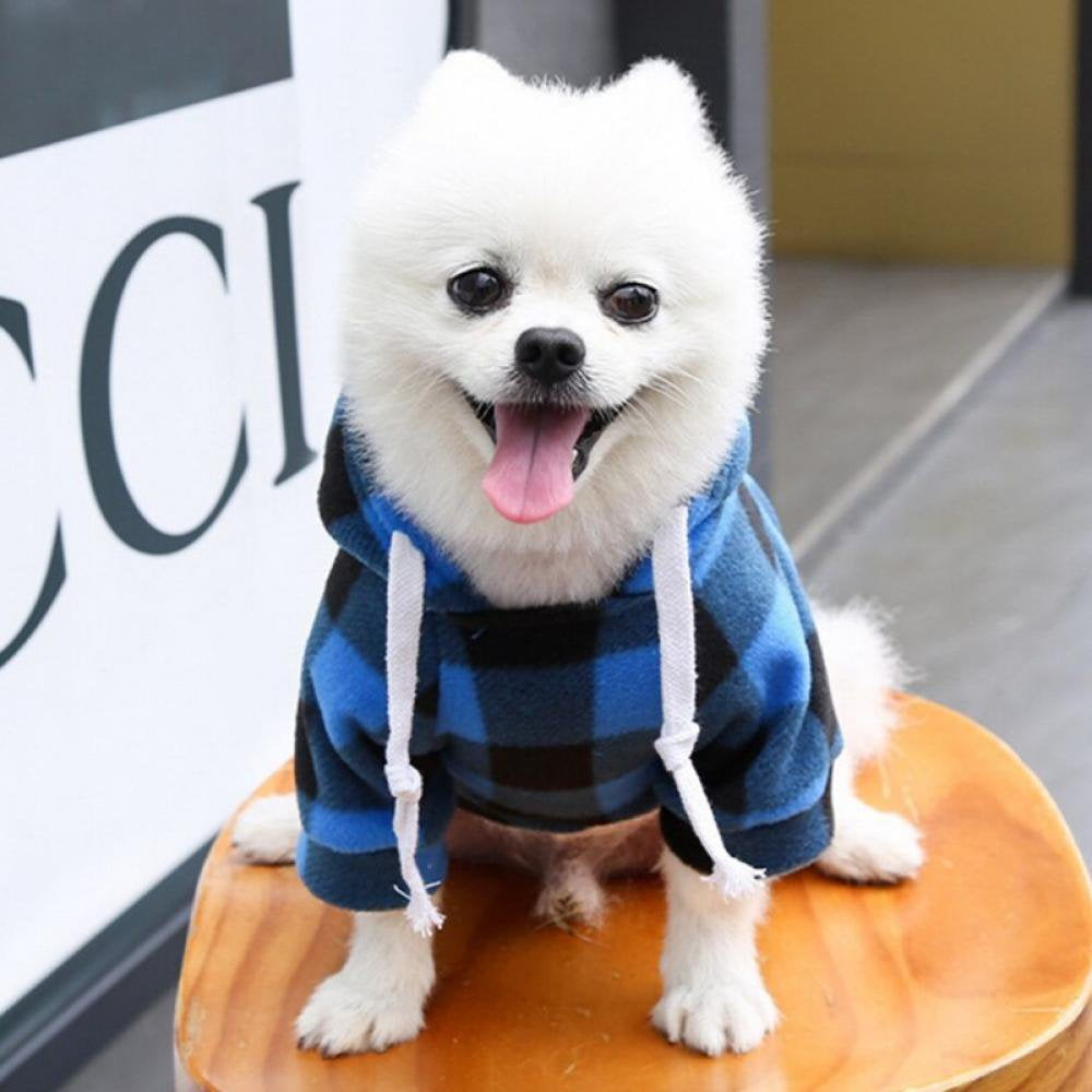 Promotion Clearance Cotton Dog Clothes Autumn Winter Warm Puppy Dog Hoodies Plaid Apparel Soft Hooded Coat for Small Medium Large Dogs Animals & Pet Supplies > Pet Supplies > Dog Supplies > Dog Apparel Elaydool   