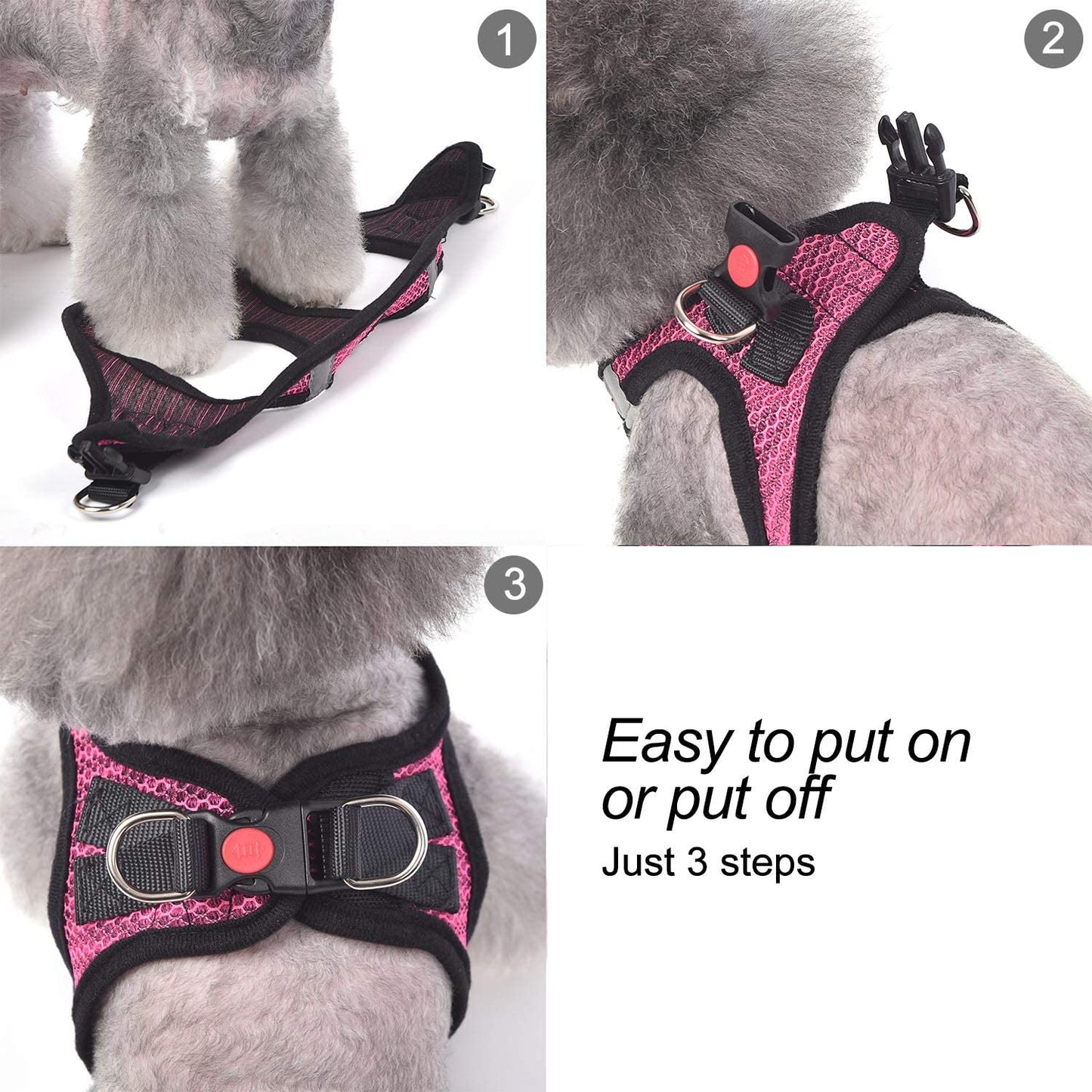 Matilor Dog Harness Step-In Breathable Puppy Cat Dog Vest Harnesses for Small Medium Dogs