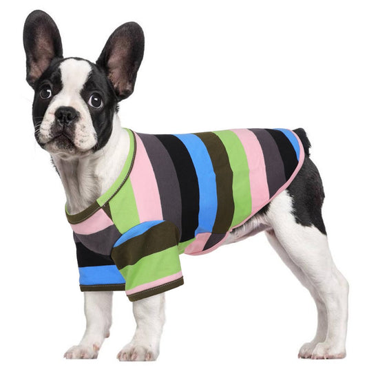 IDOMIK Dog Shirt Dog Striped T-Shirt Soft Breathable Pet Apparel Puppy Sweatshirt Dog Clothes for Small Medium Dogs Animals & Pet Supplies > Pet Supplies > Dog Supplies > Dog Apparel IDOMIK L  