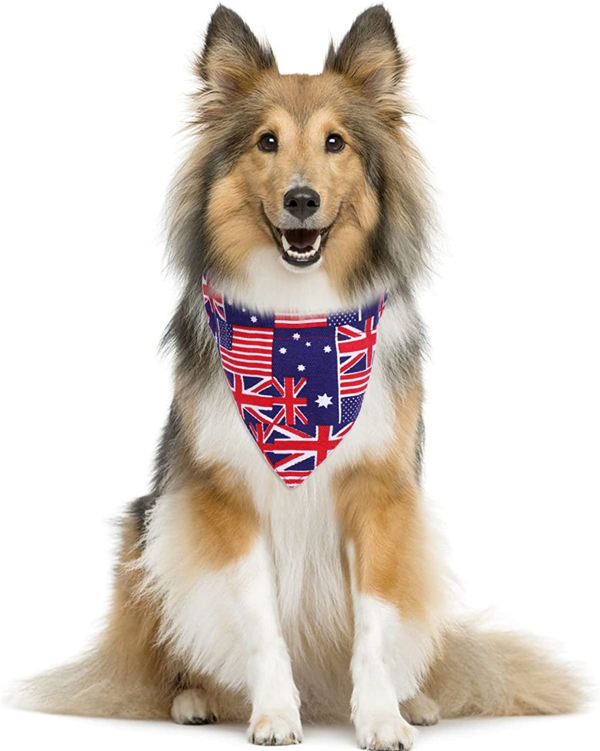 Dog Bandanas Dog Scarf Kerchief Dog Bibs Washable Independence Day Pet Bandana 1 PC USA UK Dog Bandanas Reversible Dog Bandanas Triangle Bibs Scarf for 4Th of Adjustable for Small to Large (Red, L) Animals & Pet Supplies > Pet Supplies > Dog Supplies > Dog Apparel Generic   