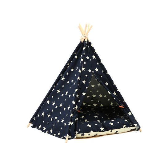 Dog House Animals Pet Teepee Bed Foldable Washable Comfortable Dog Tent with Thick Cushion and Small Black Board for Dog Pet Animals & Pet Supplies > Pet Supplies > Dog Supplies > Dog Houses OurLeeme   