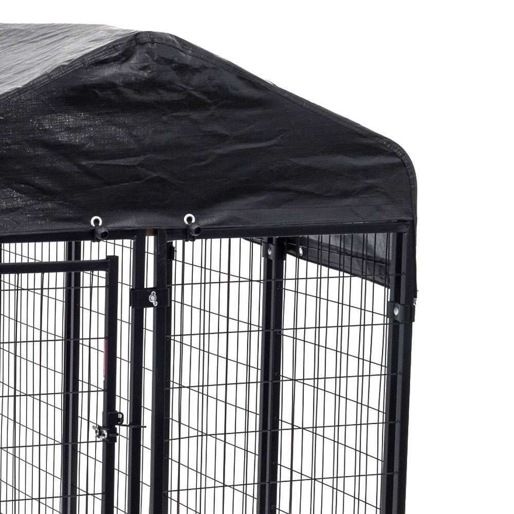 Lucky Dog Uptown Welded Wire Outdoor Dog Kennel with Cover, 4'L X 8'W X 6'H Animals & Pet Supplies > Pet Supplies > Dog Supplies > Dog Kennels & Runs Jewett Cameron   