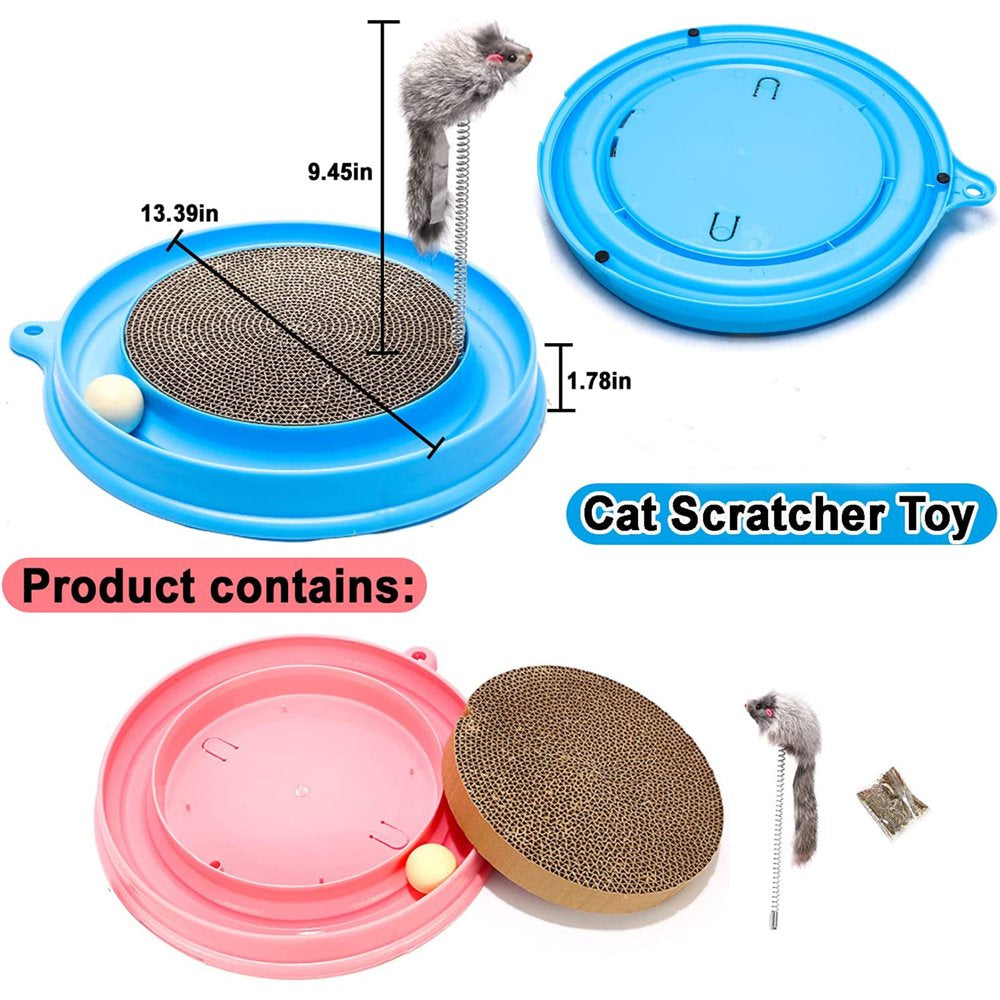 SEMFRI Cat Scratcher Toy Cat Toy Scratch Pad Scratching Toy Post Pad Interactive Training Exercise Mouse Play Toy with Ball Blue Animals & Pet Supplies > Pet Supplies > Cat Supplies > Cat Toys semfri   