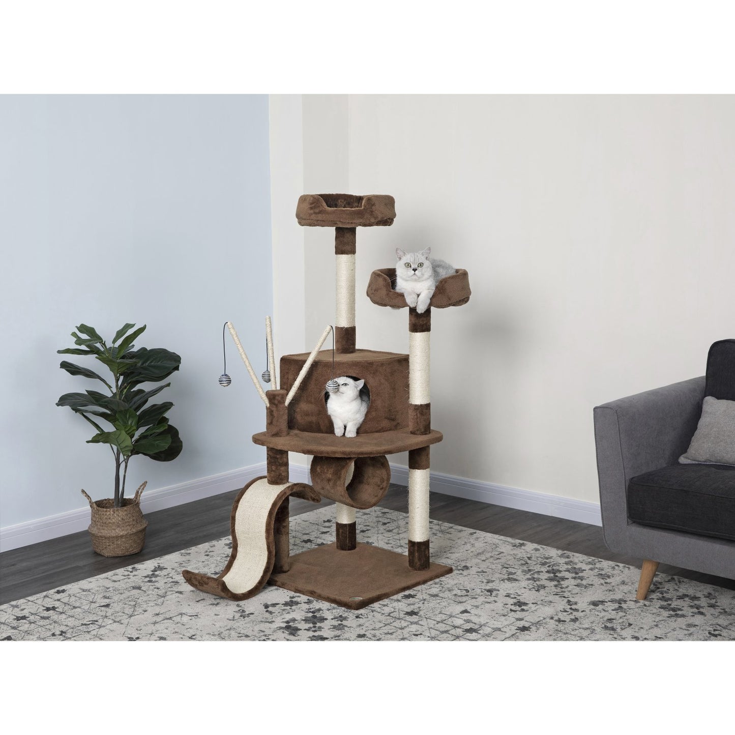 Cat Tree Furniture 35 In. High Obelisk - Two Tone
