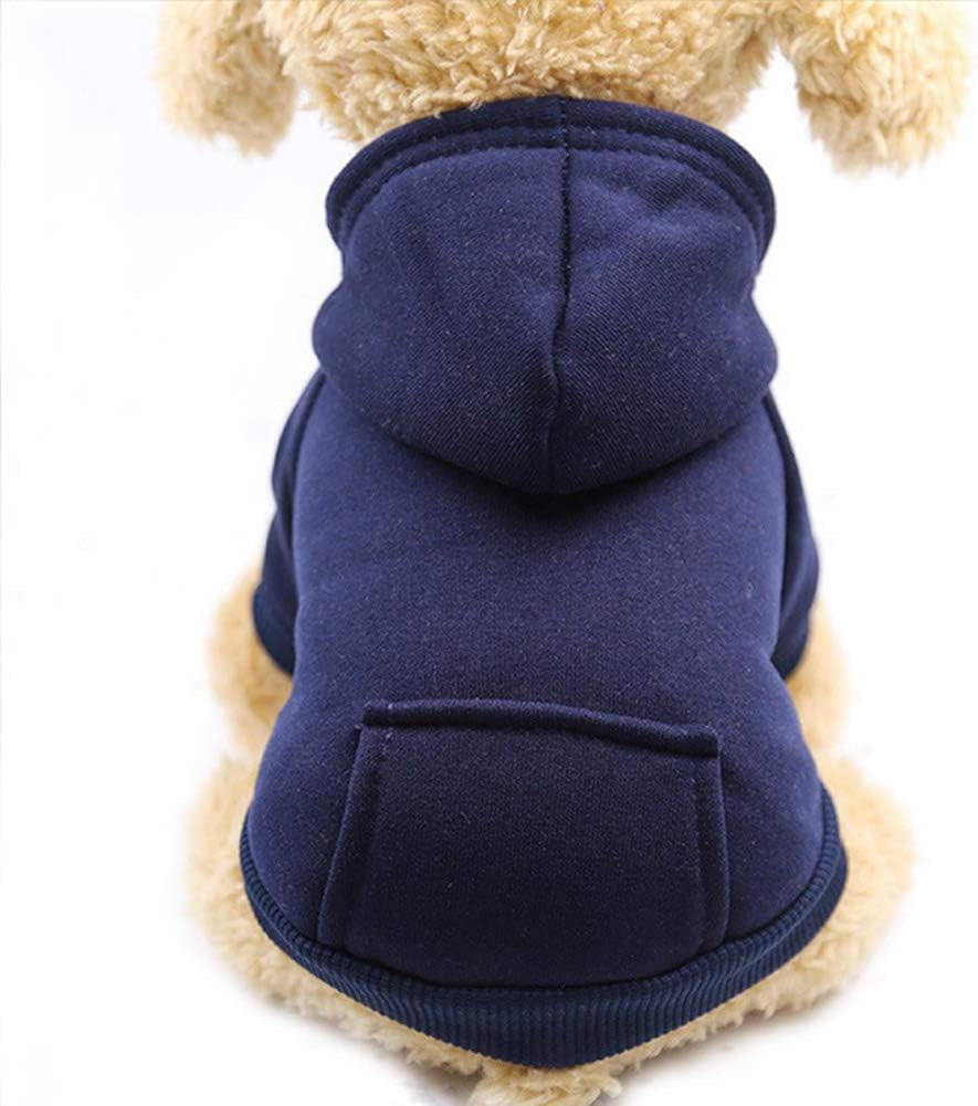 Jecikelon Winter Dog Hoodie Sweatshirts with Pockets Warm Dog Clothes for Small Dogs Chihuahua Coat Clothing Puppy Cat Custume (Medium, Orange) Animals & Pet Supplies > Pet Supplies > Dog Supplies > Dog Apparel Jecikelon Navy XX-Small 