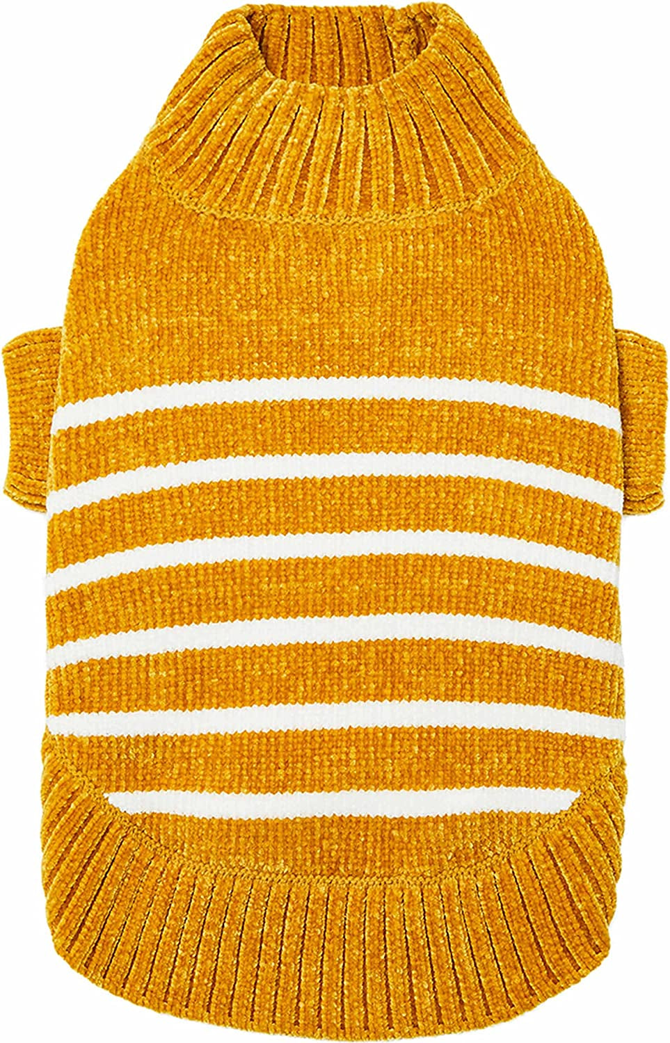 Blueberry Pet Cozy Soft Chenille Classy Striped Dog Sweater in Burgundy Red, Back Length 14", Pack of 1 Clothes for Dogs Animals & Pet Supplies > Pet Supplies > Dog Supplies > Dog Apparel Blueberry Pet Mustard 18 inch (Pack of 1) 