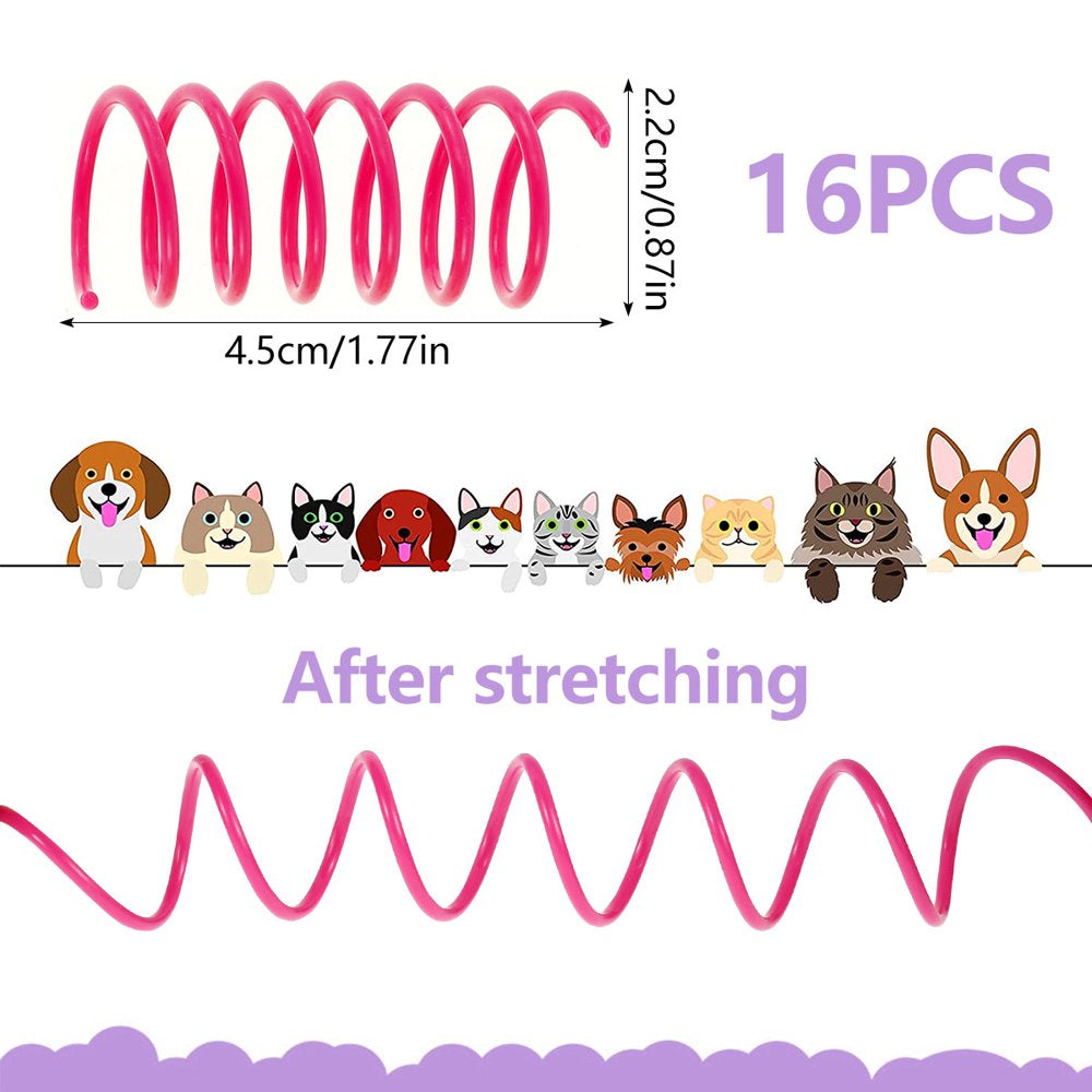 GOTYDI 16Pcs Cat Spring Toys Colorful Durable Cat Coil Spiral Spring Cat Toy Interactive Cat Toy BPA Free Plastic for Swatting, Biting, Hunting, and Active Healthy Play Animals & Pet Supplies > Pet Supplies > Cat Supplies > Cat Toys GOTYDI   