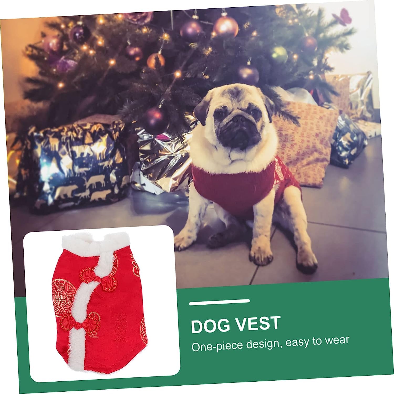 Hohopeti 2 Pcs Pet Suit Cotton Coat Warm Jacket Ladies Winter Coat Outfit Sets for Women Dog Holiday Costume Chinese Style Dog Vest Pet Clothes Pet Cotton Vest Puppy Apparel Pet Shirt Animals & Pet Supplies > Pet Supplies > Dog Supplies > Dog Apparel Hohopeti   