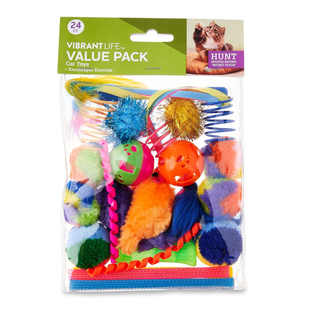 Vibrant Life 24 Piece Value Pack Cat Toys Animals & Pet Supplies > Pet Supplies > Cat Supplies > Cat Toys Multipet   