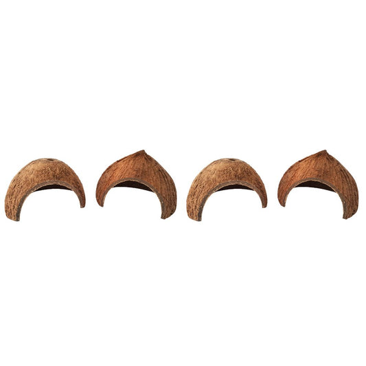 NICEXMAS 4 Pcs Coconut Shell Hut Small Animal Cage Reptile Hide Habitat Lizard Small Animal Cave House (Hole on and No Hole for Each 1Pc) Animals & Pet Supplies > Pet Supplies > Small Animal Supplies > Small Animal Habitats & Cages NICEXMAS   