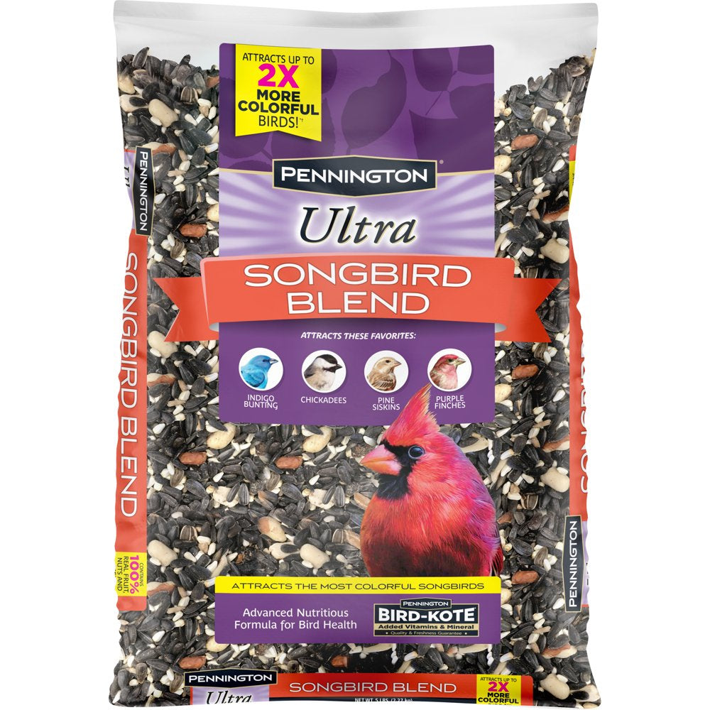 Pennington Ultra Songbird Blend Wild Bird Feed and Seed, 5 Lb. Bag Animals & Pet Supplies > Pet Supplies > Bird Supplies > Bird Food CENTRAL GARDEN & PET COMPANY 5 lbs  