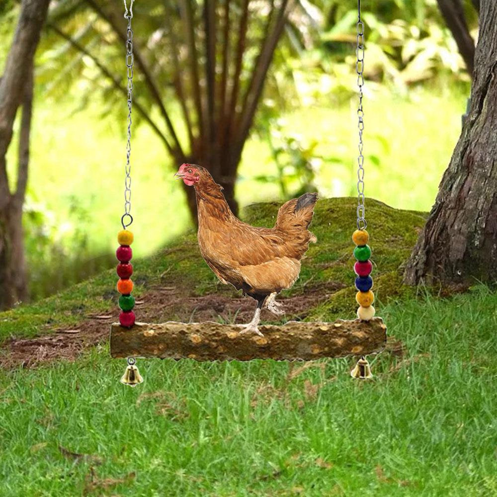 Chicken Swing Perch Chicken Wood Stand Bird Chew Toy for Hens Medium Large Birds Parrots Animals & Pet Supplies > Pet Supplies > Bird Supplies > Bird Toys Atralife   
