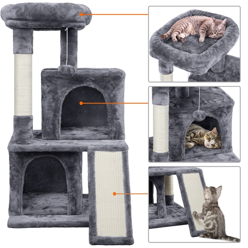 Smilemart 36" Cat Tree with Condo and Scratching Post Tower, Dark Gray Animals & Pet Supplies > Pet Supplies > Cat Supplies > Cat Furniture SmileMart   