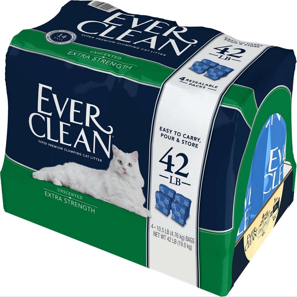 Ever Clean Extra Strength Unscented Odor Control Clay Cat Litter, 42 Lb Bag Animals & Pet Supplies > Pet Supplies > Cat Supplies > Cat Litter CLOROX   