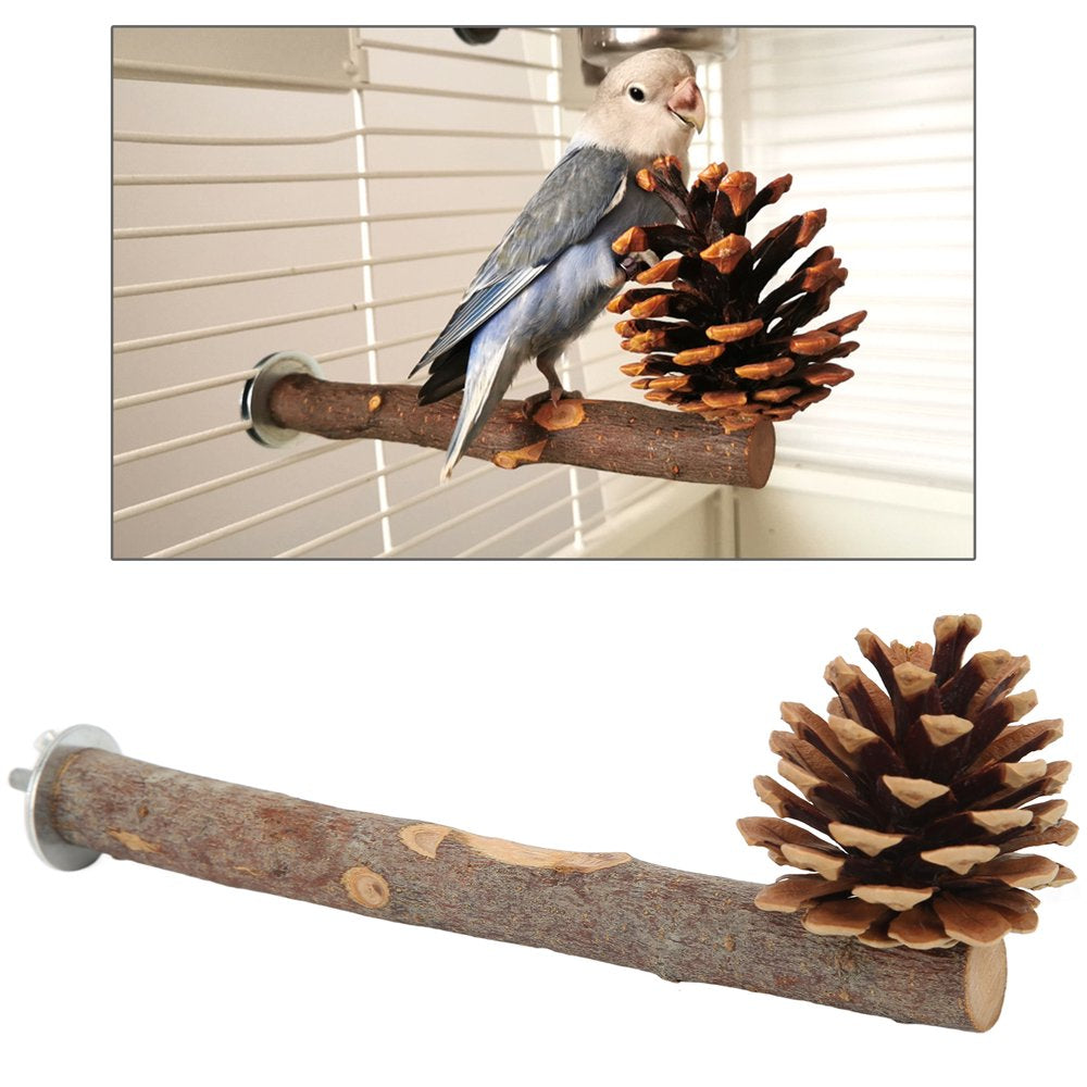 Applewood Bird Perch, Bite Resistant Cage Decoration Natural Wooden Bird Stand Pole with Pine Cone for Cockatiels for Lovebirds 20Cm / 7.9In Stand Pole Length Animals & Pet Supplies > Pet Supplies > Bird Supplies > Bird Cages & Stands FAGINEY   