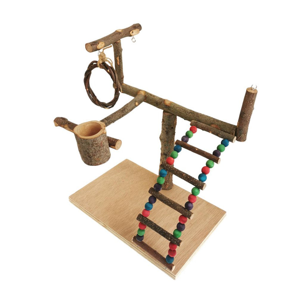 Pet Bird Play Stand, Parrot Playground Toy, Wood Perch, Play Exercise Gym Ladder Climbing for Parakeet Cockatiel Finches Style B 32X29X26Cm Animals & Pet Supplies > Pet Supplies > Bird Supplies > Bird Gyms & Playstands Menolana   