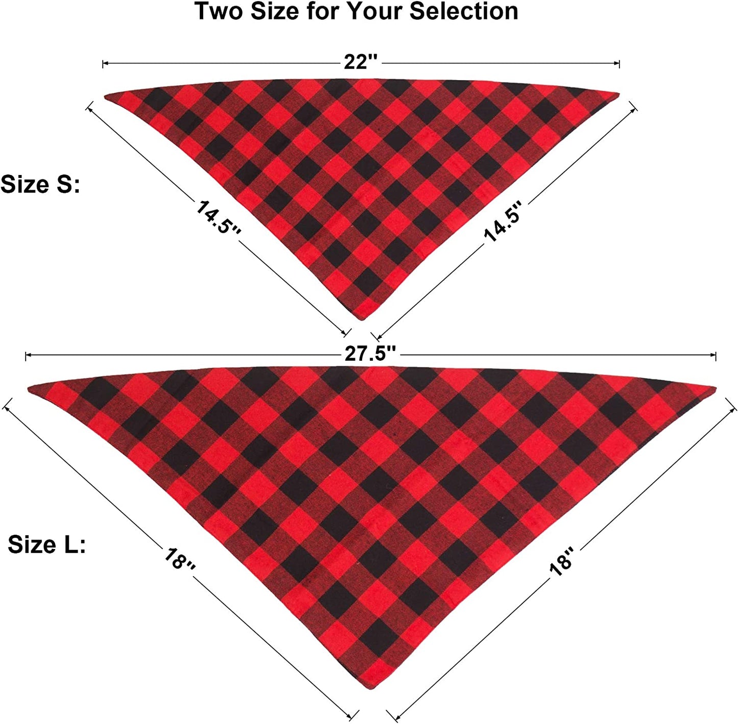 ADOGGYGO Christmas Dog Bandana Classic Buffalo Plaid Pet Bandana Triangle Bibs Kerchief Red Green Plaid Dog Scarfs for Small Medium Large Dogs Cats Pet (L, Red & Red) Animals & Pet Supplies > Pet Supplies > Dog Supplies > Dog Apparel ADOGGYGO   