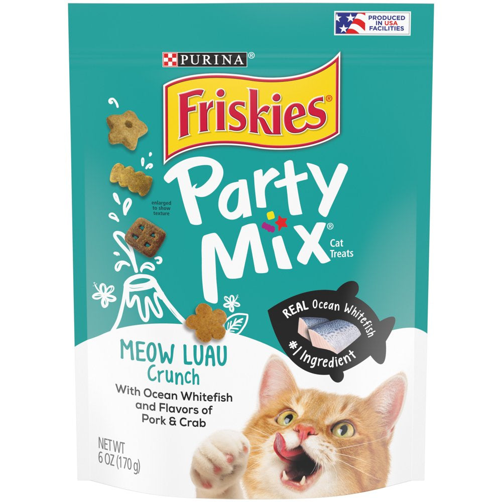 Friskies Cat Treats, Party Mix Meow Luau Crunch - (6) 6 Oz. Pouches Animals & Pet Supplies > Pet Supplies > Cat Supplies > Cat Treats Nestlé Purina PetCare Company 6 oz. 1 