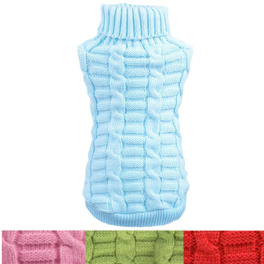 Pet Dog Cat Warm Coat Knit Sweater Winter Clothes Apparel for Small Puppy Animals & Pet Supplies > Pet Supplies > Cat Supplies > Cat Apparel Unique Bargains XL Light Blue 