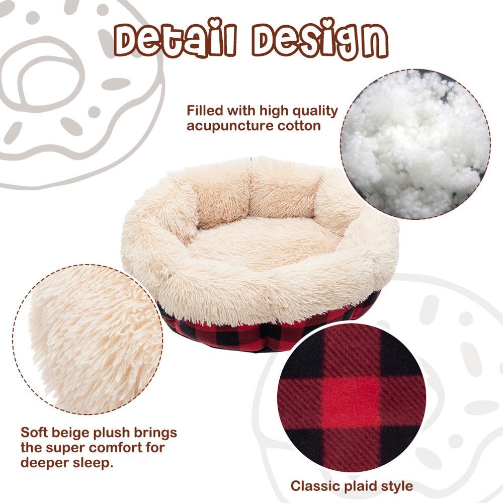 Pupteck Winter Cat Bed Mat - Furry Donut Pet Bed for Small Dogs & Cats, Soft Plush Pet Bed Self Warming for Puppies, Kittens Animals & Pet Supplies > Pet Supplies > Cat Supplies > Cat Beds Bepal   