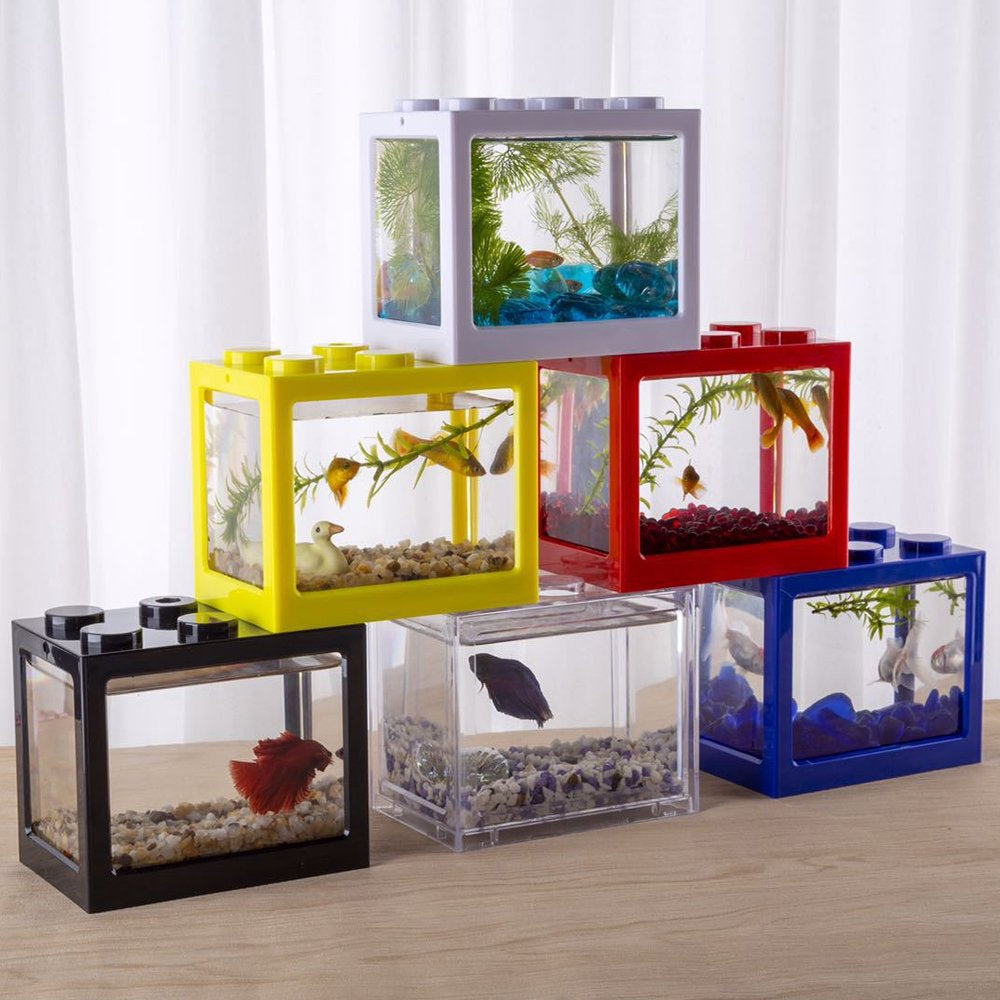 Goolrc Mini Fish Tanks Row Aquarium Stackable Tanks Feeding Tanks Mini Reptile Row Box Desktop Decoration Animals & Pet Supplies > Pet Supplies > Fish Supplies > Aquarium Lighting GoolRC   