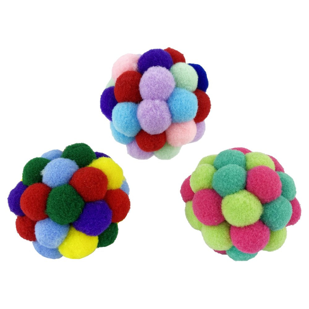 Vibrant Life Pom Pom Cat Toy, Assorted Colors Animals & Pet Supplies > Pet Supplies > Cat Supplies > Cat Toys Multipet   