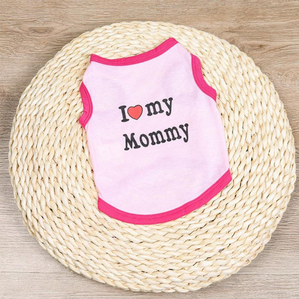 I ❤ My Mommy Dog Shirt Male Puppy Clothes for Small Dog Boy Chihuahua Yorkies Bulldog Pet Cat Outfits Tshirt Apparel (X-Small, Pink) Animals & Pet Supplies > Pet Supplies > Cat Supplies > Cat Apparel Kernelly   