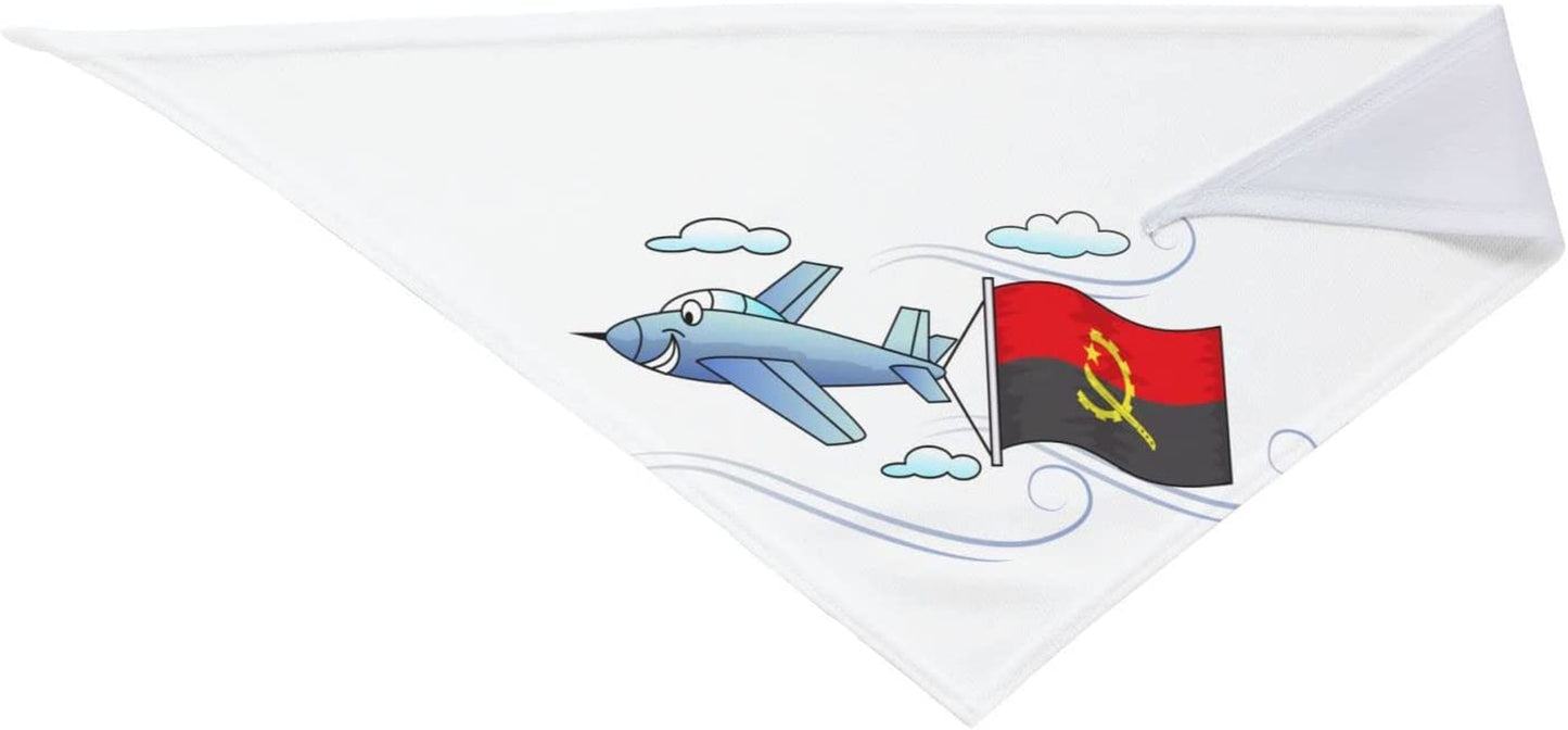 Airplane with Angolan Flag Pet Dog and Cat Decorative Triangle Scarf,Dog Bandana,Breathable and Stain Resistant. Animals & Pet Supplies > Pet Supplies > Dog Supplies > Dog Apparel ZALTAS   