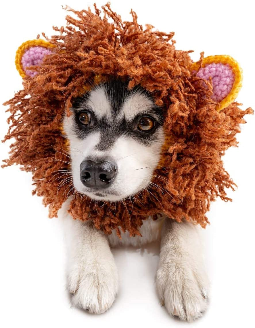 Zoo Snoods Lion Mane Costume for Dogs, Large - Warm No Flap Ear Wrap Hood for Pets, Dog Outfit for Winters, Halloween, Christmas & New Year, Soft Yarn Ear Covers Animals & Pet Supplies > Pet Supplies > Dog Supplies > Dog Apparel Zoo Snoods   