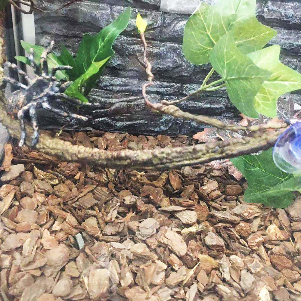Fovolat 2Pcs Reptile Corner Branch Vines Plants - Terrarium Plant Decoration with Suction Cup - Habitat Decor Accessories for Climbing,Lizard,Bearded Dragon,Chameleon,Lizards,Gecko,Snakes (17.7In)