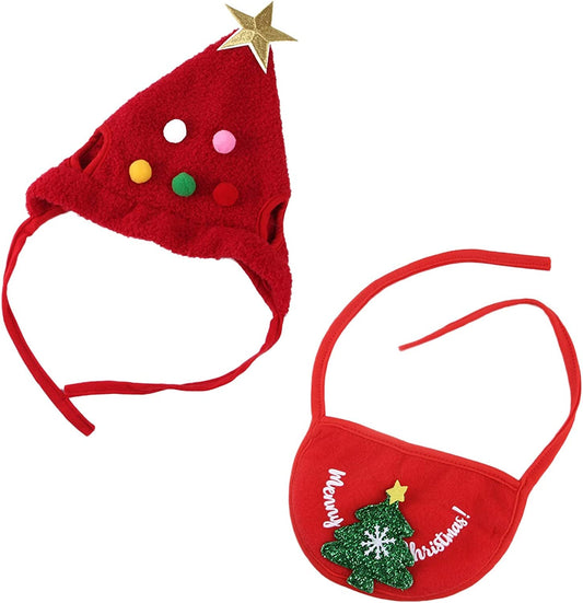 Dog Bandanas Dog Scarf Kerchief Dog Bibs Washable 1 Set Pet Christmas Scarf Hat Dogs Cats Christmas Tree Antlers Snowman Hats Scarf Set Christmas Dressing Adjustable for Small to Large Dogs (Red, L) Animals & Pet Supplies > Pet Supplies > Dog Supplies > Dog Apparel Generic Red S 