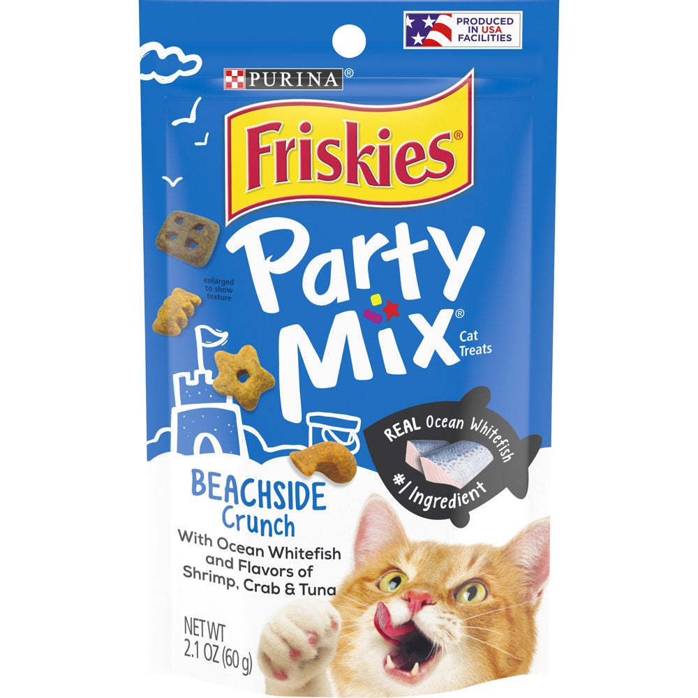 Friskies Cat Treats, Party Mix Beachside Crunch, 2.1 Oz. Pouch Animals & Pet Supplies > Pet Supplies > Cat Supplies > Cat Treats Nestlé Purina PetCare Company   