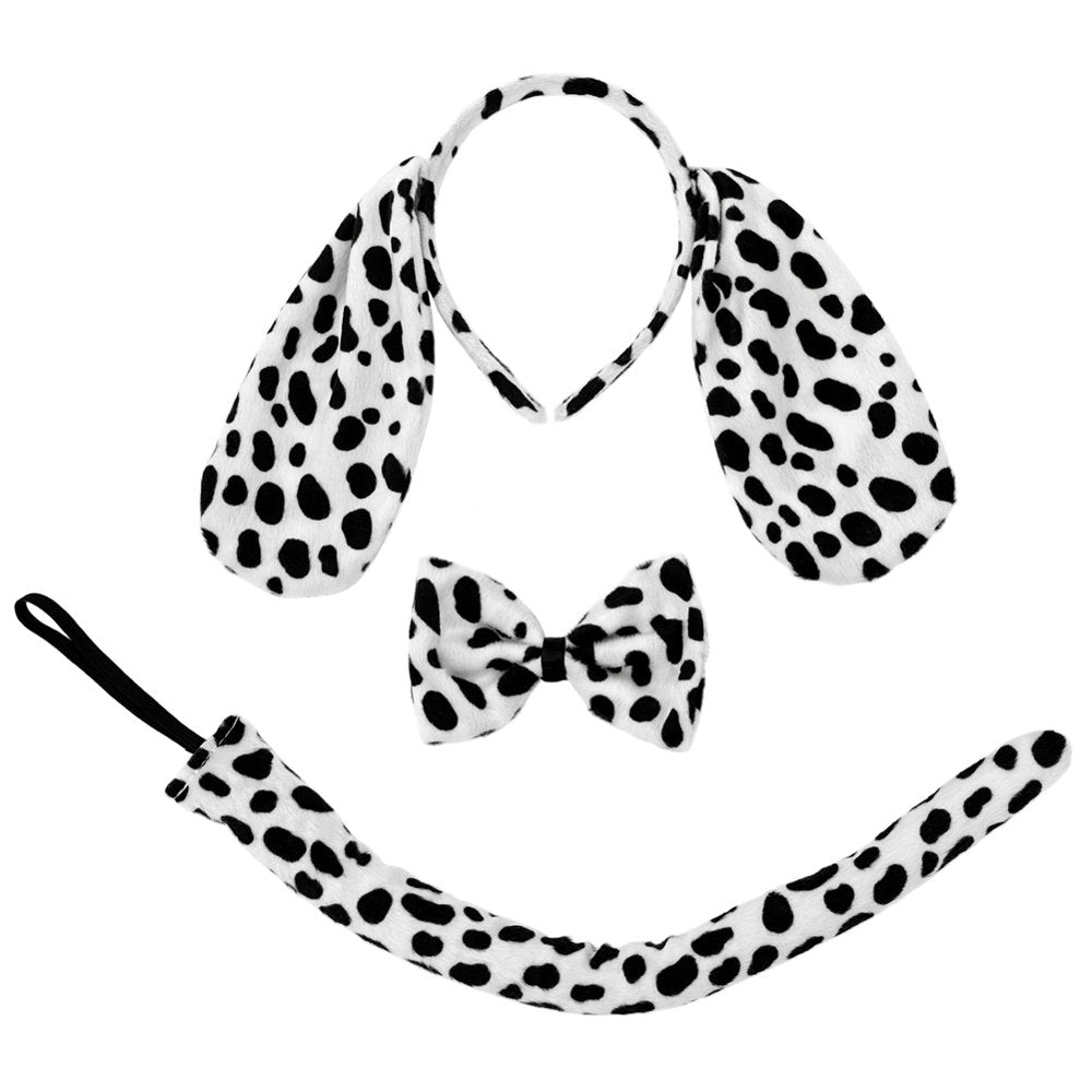 Seasonstrading Dalmatian Ears Headband Tail & Bow Tie Costume Set - Halloween, Cosplay, Birthday Party, Fun Dog Dress up Accessories Kit Animals & Pet Supplies > Pet Supplies > Dog Supplies > Dog Apparel SeasonsTrading   