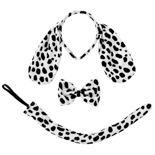 Seasonstrading Dalmatian Ears Headband Tail & Bow Tie Costume Set - Halloween, Cosplay, Birthday Party, Fun Dog Dress up Accessories Kit Animals & Pet Supplies > Pet Supplies > Dog Supplies > Dog Apparel SeasonsTrading   